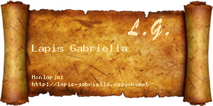 Lapis Gabriella névjegykártya
